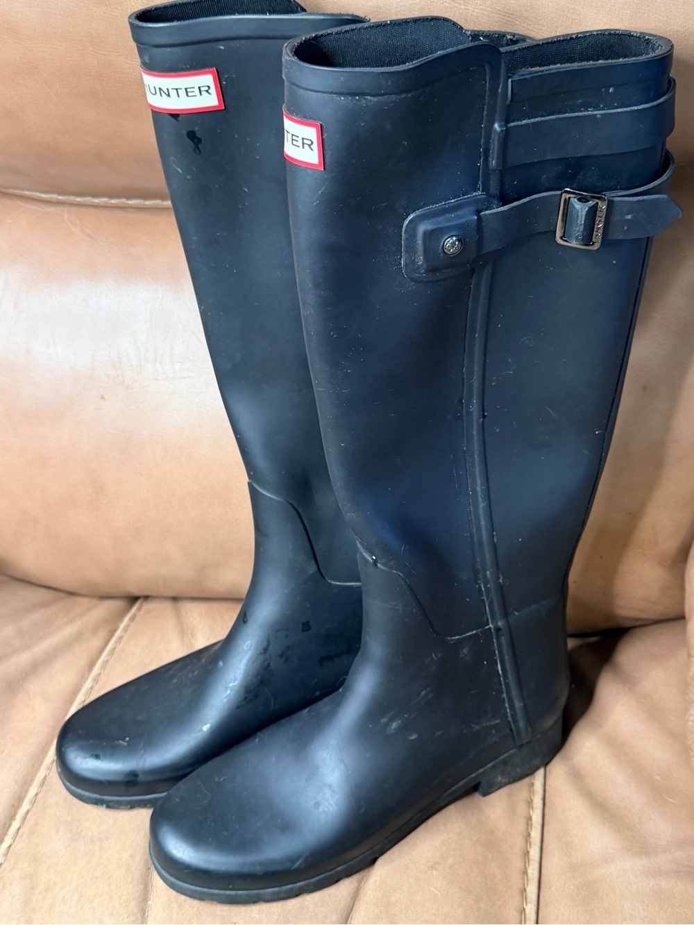 Hunter Norris Field Side Adjustable Black Boots